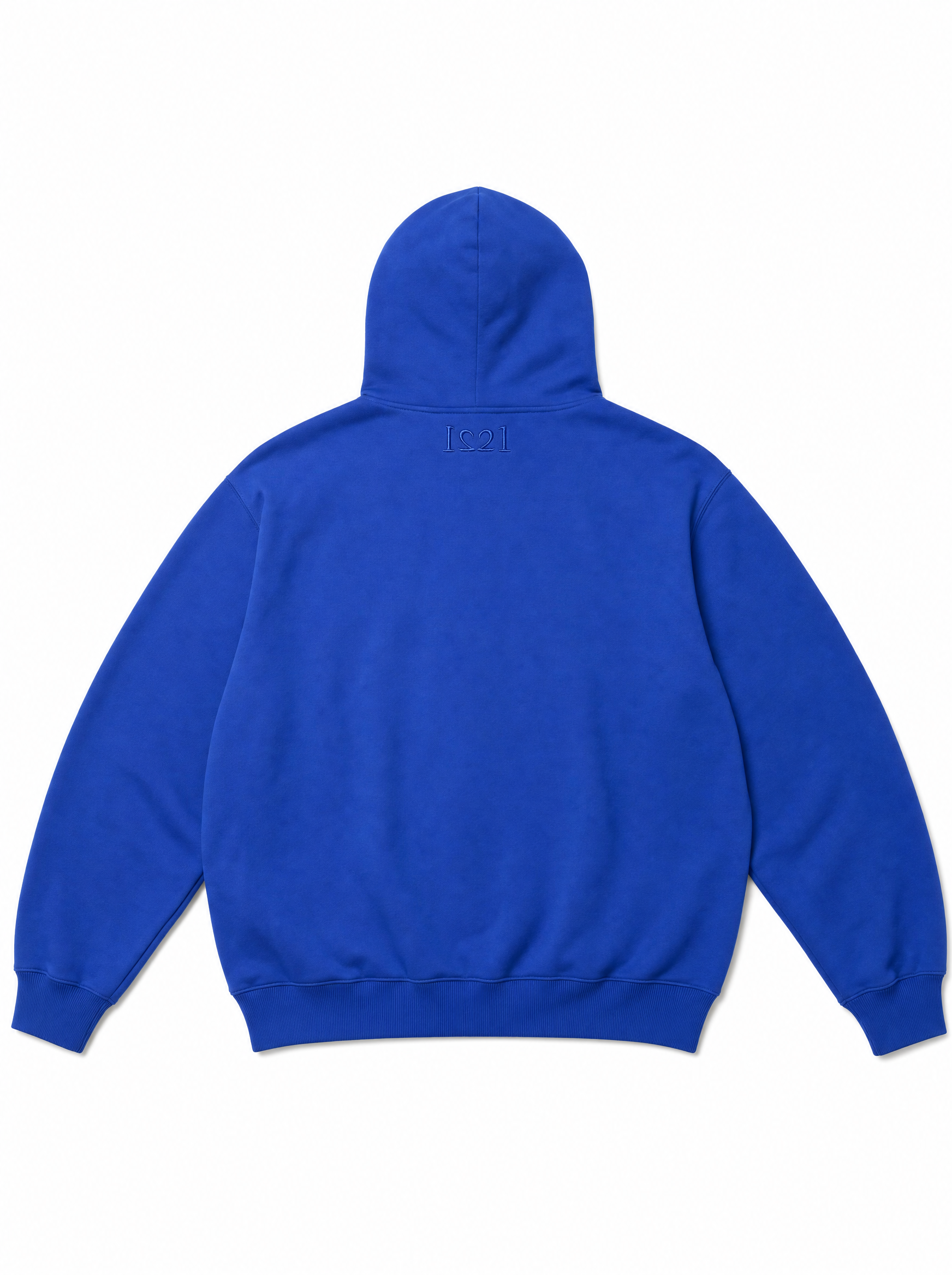 Unisex 777 Zip-Up Hoodie in Royal Blue, back view
