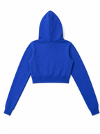 Women's "777" Cropped Zip-Up Hoodie Royal Blue - Back