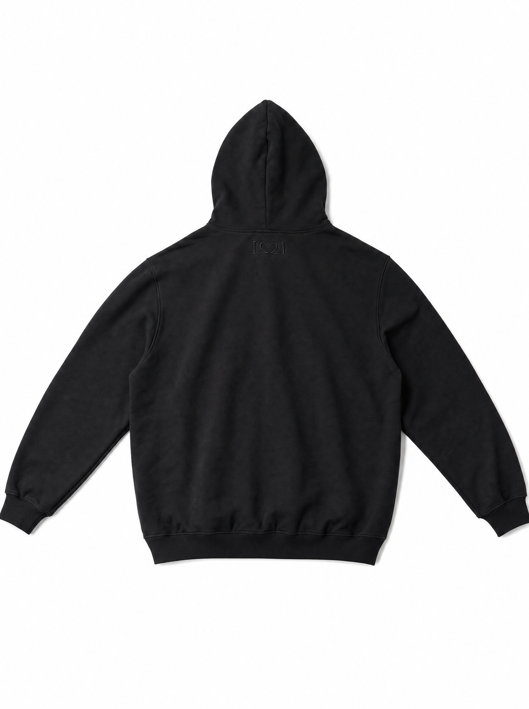 Unisex 777 Zip-Up Hoodie in Black, back view