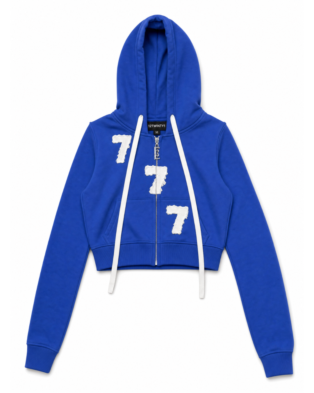 Women's "777" Cropped Zip-Up Hoodie