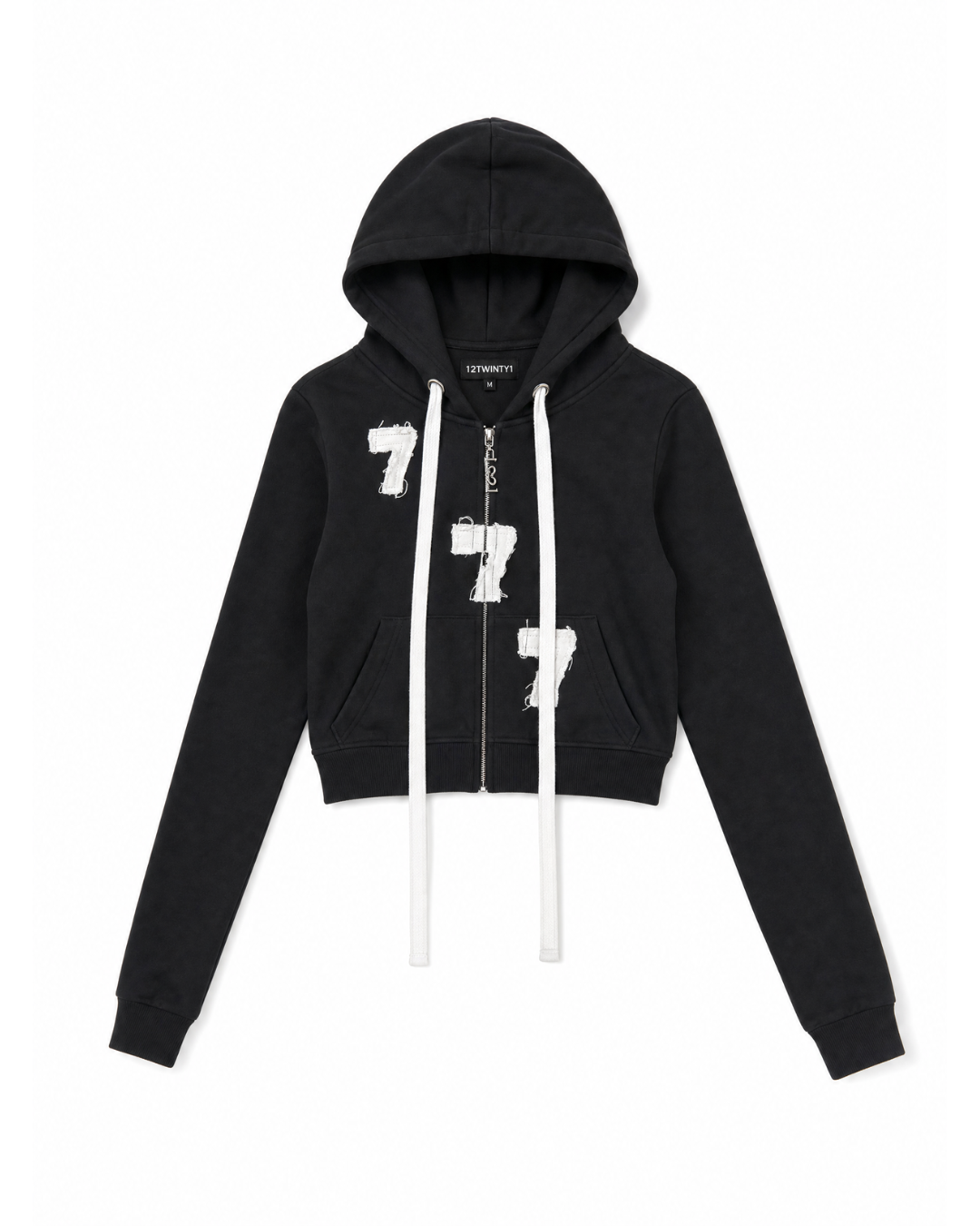 Women's "777" Cropped Zip-Up Hoodie