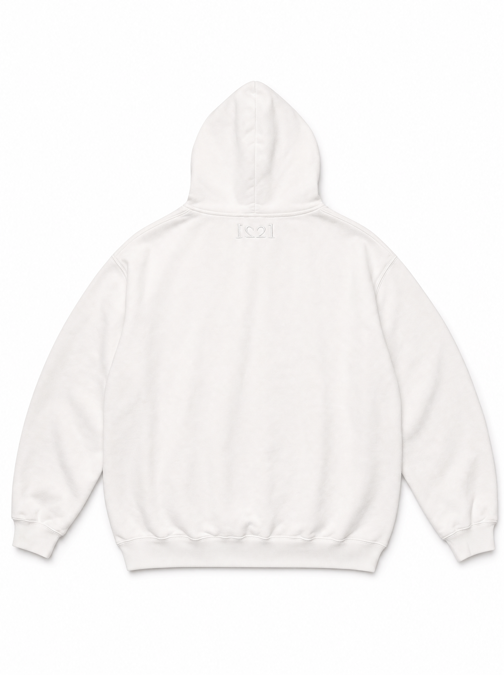Unisex 777 Zip-Up Hoodie in White, back view