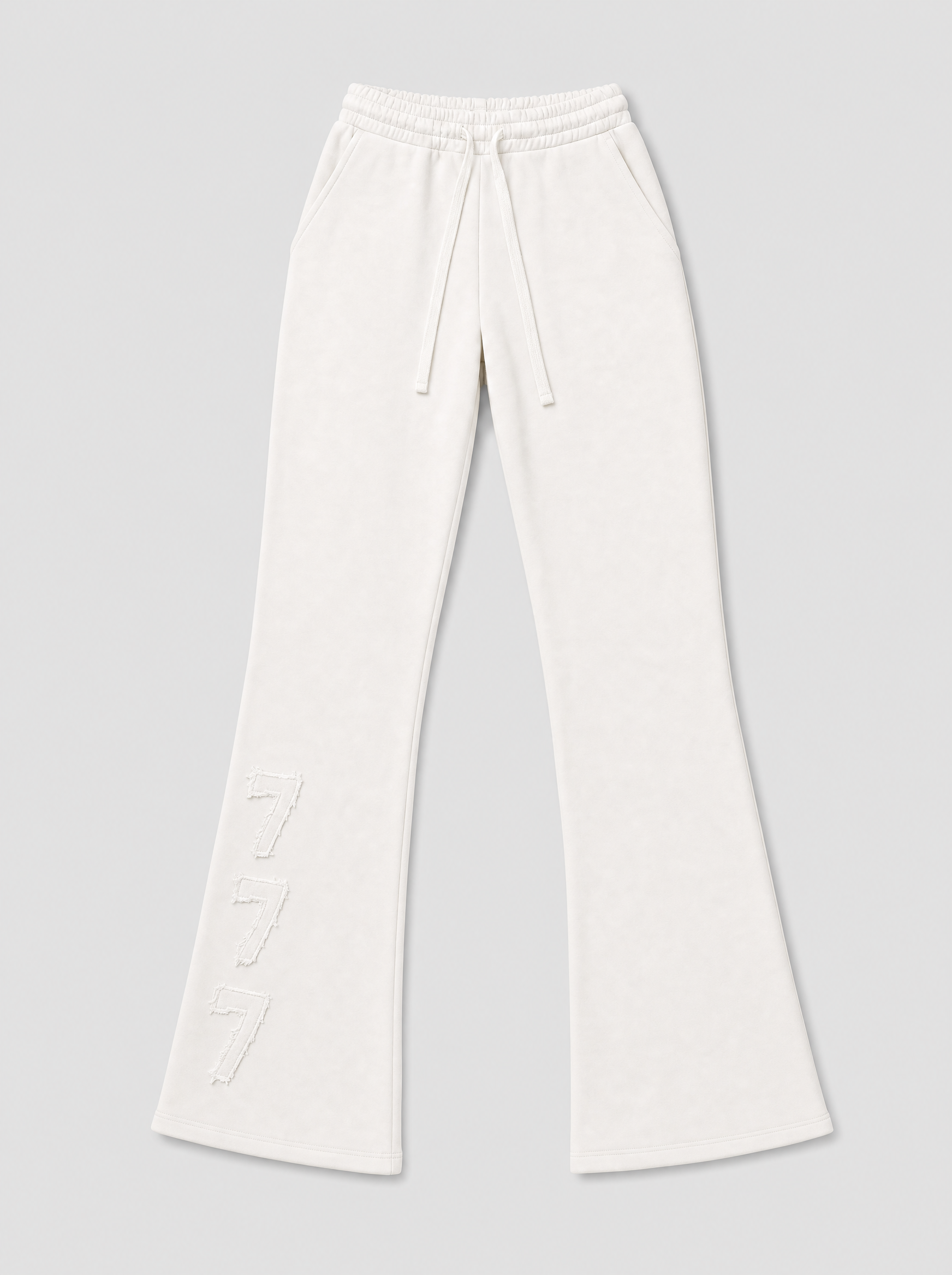 Women's "777" Sweatpants White - Front